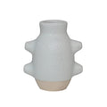 Creative Co-Op Abstract Stoneware Vase, White Volcano Finish - size: 6" H