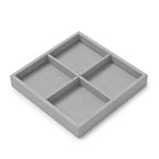 Microfiber 4 Grids Stackable Jewelry Display Trays Showcase Jewelry Organizer Storage Trays(Gray) - size: 5.51" x 5.49" x 0.78"