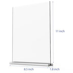 newnewshow Acrylic Sign Holder 8.5x11 Inch 6 Pack Vertical T Shape Double-Sided Desktop Display Holder - size: 6 Pack 8.5*11