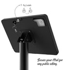 Tablet Kiosk Floor Stand, Anti-Theft, Rotate Lockable Metal Tablet Enclosure+Aluminum Pole+Metal Base, Compatible with 10.9" iPad 10th, Pro 11" 1 2 3 4, Air 4 5, Air 11"(M2/M3), iPad 11"(A16) - color: Black, size: iPad 10th (10.9"), iPad Pro (11")