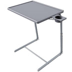 HUANUO Adjustable TV Tray Table - TV Dinner Tray on Bed & Sofa, Comfortable Folding Table with 6 Height & 3 Tilt Angle Adjustments (Gray) - color: Grey