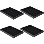 Quelay Stackable Jewelry Tray Jewelry Organizer Tray Showcase Display Empty Plate Bracelet Ring Earring Organizer - color: Black