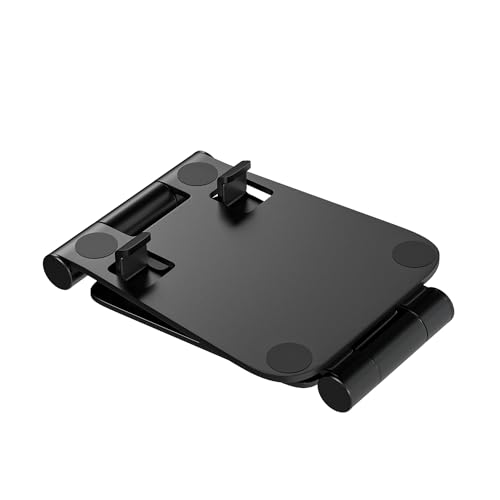 Cell Phone Stand for Desk Phone Holder Foldable Portable Adjustable Cradle Dock Compatible with iPhone 17 16 15 14 13 Pro Max, iPhone 12 11 Plus SE XS XR 8 7, Office Desk Travel Accessories, Black - color: Black