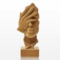 Flocked Resin Statue with Soft Velvety Texture, See No Evil Sculpture Modern Abstract Figurine for Desk, Bookshelf, Coffee Table Centerpiece, Meditation Room (Brown) - color: Nosee-brown