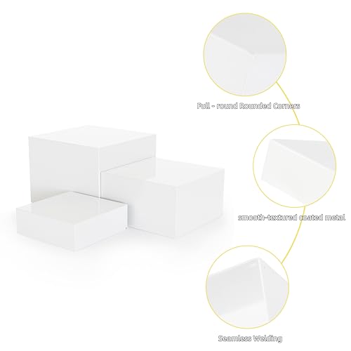 Metal Display Stands for Buffet Table - Black & White Cake Risers, Cupcake Stand for Wedding, Party, Catering Supplies, Elegant Food Risers for Display - color: White