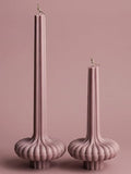 LAWA Set of 2 Pumpkin Base Candle - Beautiful Handmade Pillar Unscented Soy Wax Elegant Aesthetic Vase Candle Housewarming Gift Home Room Shelf Decor Idea (Dusty Rose) - color: Dusty Rose