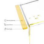 Tempered Glass Cutting Board Set for Kitchen Counter - Dishwasher Safe with Juice Grooves, Non-Slip Silicone Edges & Beveled Grip - 16"x12" & 12"x8" Serving Tray (Yellow) - color: Yellow