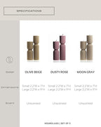 LAWA Hourglass Pillar Candle - Large Beautiful Handmade Soy Wax Candle Elegant Bubble Aesthetic Housewarming Gift Home Room Shelf Decor Idea White Jade (Set of 2) - color: Jade