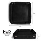 Hide & Drink, Leather Catchall Change Keys Coins Jewels Box Tray Big Storage, Handmade - Charcoal Black - color: Charcoal Black