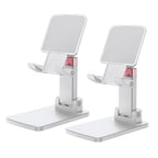 Phone Stand for Desk, Cell Phone Holder Adjustable Office Cellphone Stand for Desk Adjustable Tablet Stands Compact Design for iPhone iPad Android Devices Under 12", White,2Pack - color: 10-Snow-white