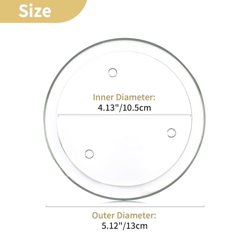 Nuptio Candle Plate Clear Glass Candle Tray Round Pillar Candle Holder Large Tray - 1 Pc for Wedding Party Dinner Event Bathroom Centerpiece Home Decor, 5.12 Inches in Diameter - size: Medium-1Pc