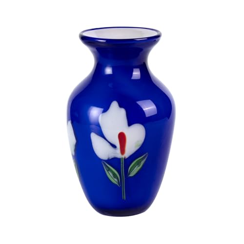 KAMMAK Colored Glass Vase, Beautiful Hand Blown Decorative Vase, Modern Art Vase for Flower Mantle Dining Table Centerpiece, Entryway Living Room Wedding Decoration (JG2062) - style: JG02062