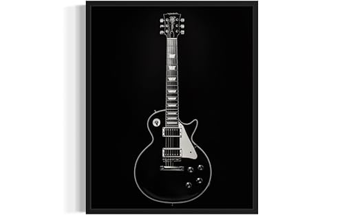 Electric Guitar Art Music Poster - Musical Instrumental Wall Art Print - Black and White - Photography Musical Art - Bedroom or Office Living Room Decor 137 (Electric Guitar, 16 x 20 inches, Unframed) - color: Electric Guitar, size: 20"L x 16"W