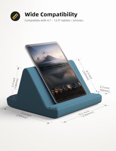Lamicall Tablet Pillow Stand, Pillow Soft Pad for Lap - Tablet Holder Dock for Bed with 6 Viewing Angles, for iPad Pro 9.7, 10.5, 11, 12.9 Air Mini 4 3, Kindle, Galaxy Tab, E-Reader, Blackish Green - color: Blackish Green