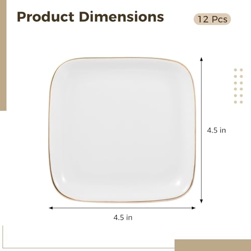 OMISTAR 12 PCS Ceramic Jewelry Tray, 4.5 Inch Ceramic Jewelry Dish Ring Dish, Small Trinket Tray Plate for Necklace, Earring, Bracelet, Vanity & Desk Top Display