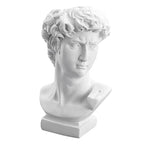 David Statue Vase - 6 Inch Greek Bust Head Aesthetic Planter White Home Decor Roman Style Resin Succulent Flower Planter Pot Sculpture Brushes Holder Makeup Pen Holder