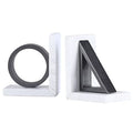 Bookend Modern Light Luxury Book End/Book Organizer Black and White Geometric Natural Marble Bookends Study Shelves Decorative Bookends Ornaments Book Ends