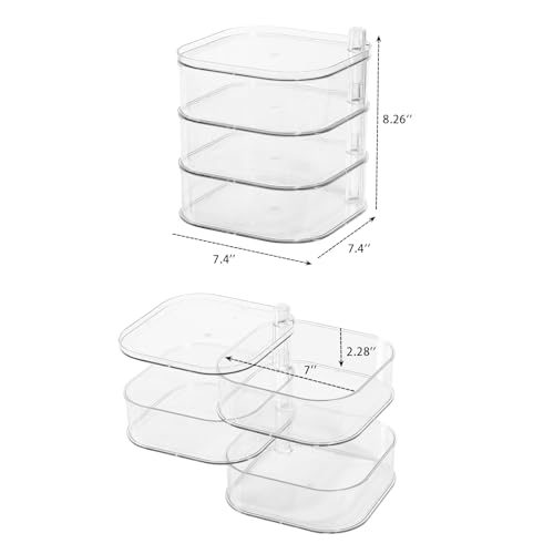 FABROK 3-Layer Hair Ties Organizer for Girls, Large Hair Accessories Storage Box for Clips, Scrunchies, Headbands, Rotating Bathroom and Vanity Container for Makeup Tools, Jewelry - size: 3-Layer