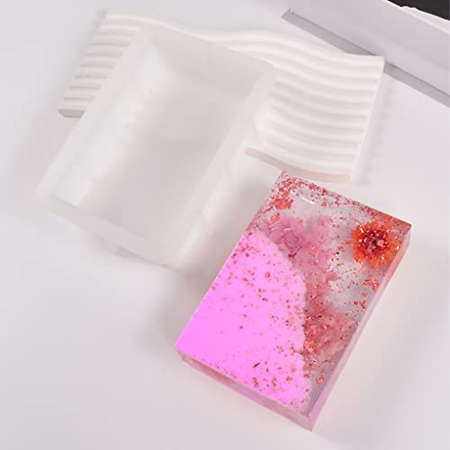 FineInno Deep Rectangle Resin Mold, Large Rectangular Epoxy Resin Mold, Craft Square Silicone olds for Cube Resin DIY Flower Preservation,Bookends Art - color: Rectangle
