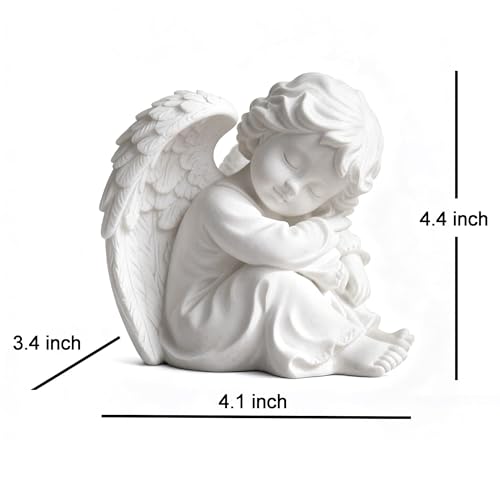 OwMell Little Angel Statue Figurine, Resin Cherub Statue Sleeping Angle Sculpture, Remembrance Healing Sympathy Gift for Memorial, Shelf Home Living Room Desktop Office Decoration - Sleeping Angel - color: Sleeping Angel