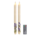 Flameless Taper Candles Flickering with Remote and Timer, 3D Moving Flame Taper Candle Battery Operated to 400 Hours, 9 Inch Window Candles, (Lilac) - color: Lilac