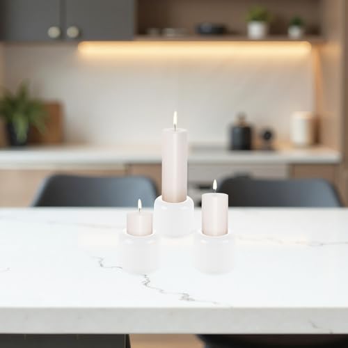 20Pcs 0.7 Inch Chime Candle Holder, Spell Candle Holders, White Ceramic Candles Holder for Casting Chimes, Rituals, Spells, Vigil, Wiccan Supplies, 1.3x1.26 Inch