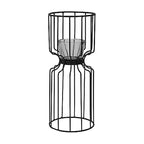 Elements Wire Votive Candle Holder, for Use with Flameless or Wax Candle, Black, 5.12x5.12x12.6 Inch
