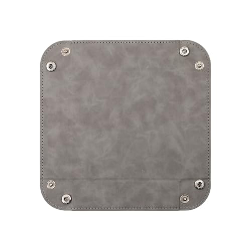 siduater Valet Tray Desktop Storage Organizer – Vegan Leather Catchall Bedside Vanity Tray Nightstand Caddy Holder for Remote Controller, Watch, Keys, Phone, Wallet, Coin, Jewelry, Stone Gray - color: Stone Gray