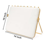 Elsjoy Velvet Necklace Display Stand, Beige & Gold Necklace Jewelry Showcase Holder, Metal Hanging Necklace Organizer Large Necklace Display for Vendors