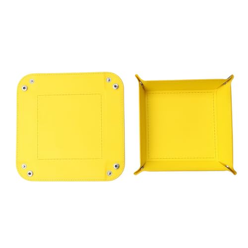 siduater Valet Tray Desktop Storage Organizer – Vegan Leather Catchall Tray Bedside Vanity Tray Nightstand Caddy Holder for Remote Controller, Watch, Keys, Phone, Wallet, Coin, Jewelry, Yellow - color: Yellow