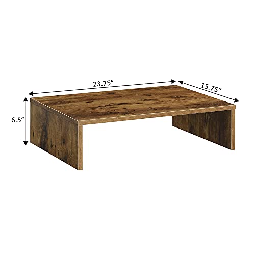 Convenience Concepts Designs2Go Small TV Riser 23.75", for TVs up to 26" - Contemporary TV or Computer Riser for Living Room, Modern Office, Den, Barnwood - color: Barnwood, size: Small