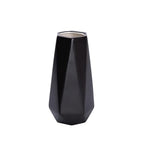 D'vine Dev 8 Inch Matte Black Ceramic Vase, Geometric Handmade Craft Flower Vase with Design Box Packaged, VS-GM-MB-8 - color: Matte Black, size: 8 Inch