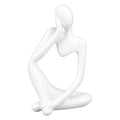 Abstract Thinker Statue | Synthetic Home Accent for Living Room/Office Desk/Bookshelf | Hollow Design Art Sculpture Collectible Present (White Right) - style: White Right