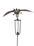 Red Carpet Studios Garden Stake Yard Art Metal and Glass Balance Rocker with Stake, 20-Inches, Flying Owl