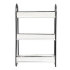 Creative Co-Op Heavily Distressed White 3-Tier Metal Tray with Black Frame & Rim - color: White