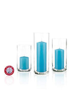 yummi Set of 12 Slim Pillars and Cylinder Vases - Caribbean Blue - color: Caribbean Blue