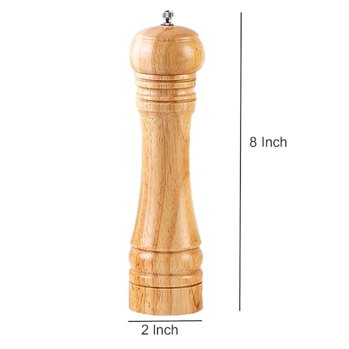 Wooden Pepper Grinder Pepper Mill Kit Manual Mills Solid with Strong Adjustable Ceramic Grinders for Grinding Spices, Cumin, Sesame, Paprika, - color: C Wood Colour Pepper Mill
