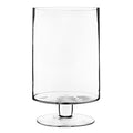 CYS EXCEL Glass Hurricane Pillar Candle Holder (H:13.5" W:8") | Multiple Size Choices Short Stem Candle Centerpieces | Stemmed Glass Cylinder Candle Vase - size: H-13.5" W-8"