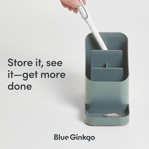 BLUE GINKGO Desk Holder – Korean-Made Office Organizer for Pencils, Pens, Notes, and Desk Supplies (Green) - color: GREEN, size: HOLDER
