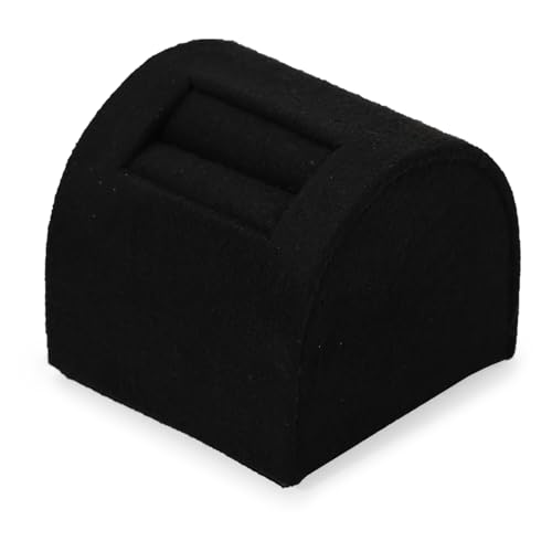 Microfiber Jewelry Ring Display Stand Rings Display Organizer Stand (Black, Low) - size: 1.57" x 1.57" x 1.38"