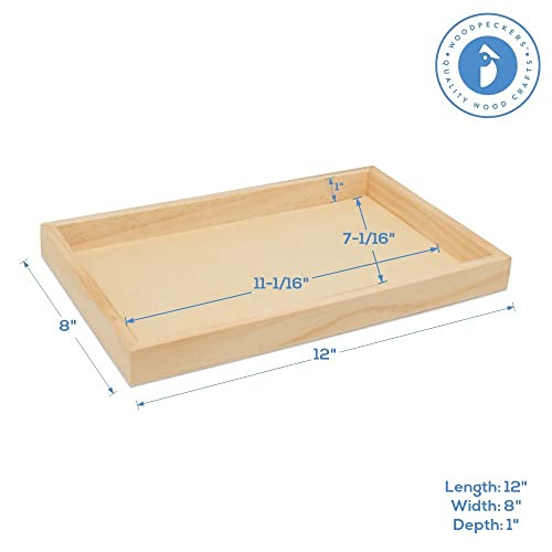 Wood Canvas Cradled 8 x 12 inch, Pack of 3 Blank Wood Panels for Painting, DIY Signs, Framing, Shadow Box, & Tray Crafts, by Woodpeckers