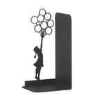 Girl with Balloon Silhouette Bookends, Banksy Arts, Iconic Figure Book Stand, Street Arts, Graffiti Art, Hope Themed Bookend, Decorative Balloon Girl Book Stand, Flying Balloon Girl Book Holder