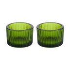 2 Pcs Glass Tealight Candle Holder Clear Tea Light Candle Cups Votive Candles Holders Containers Floating Candles Holders Dining Table Candle Holder Wedding Table Centerpieces Green - color: Green