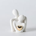 Hugging Couple Statue Ceramic Lover Figurine Home Decor is a Romantic Gift for Her on Wedding Anniversary and Valentines, TV Stand Decoration Knick Knacks for Shelves (M) - size: M-4.7in