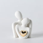 Hugging Couple Statue Ceramic Lover Figurine Home Decor is a Romantic Gift for Her on Wedding Anniversary and Valentines, TV Stand Decoration Knick Knacks for Shelves (M) - size: M-4.7in