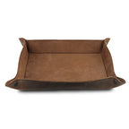 Londo Genuine Leather Tray Organizer - Practical Lightweight Water Resistant Computer Table Desk Storage Box for Wallets, Watches, Keys, Coins, Cell Phones and Office Equipment - color: Mink
