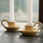 Cabilock Candle Holder Ceramic Candle Holder Ceramic Candlestick Holder Nordic Style Taper Candle Stand Candle Burning Display Holder Desktop Ornament for Home Wedding Party（2 pcs）
