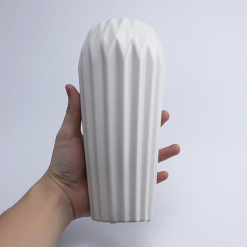 White Ceramic vase, Bohemian Farmhouse Style, 8 Inch vase for Pampas Grass Flower, for Modern Dining Room Tabletop Centerpiece, Creative Gifts (Glaze-1) - color: Glaze-01