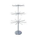 3 Tier Jewelry Towers with 8 Hooks Adjustable Height Rotating Keychain Earring Necklace Stand Display Rack for Retail - size: Length-Incremental Style - 24 hooks