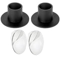 2 Pcs Black Iron Candle Holder with 2 Pcs Double Sided Tape for Dinning, Taper Candles, Wedding and Party Decoration (Black)